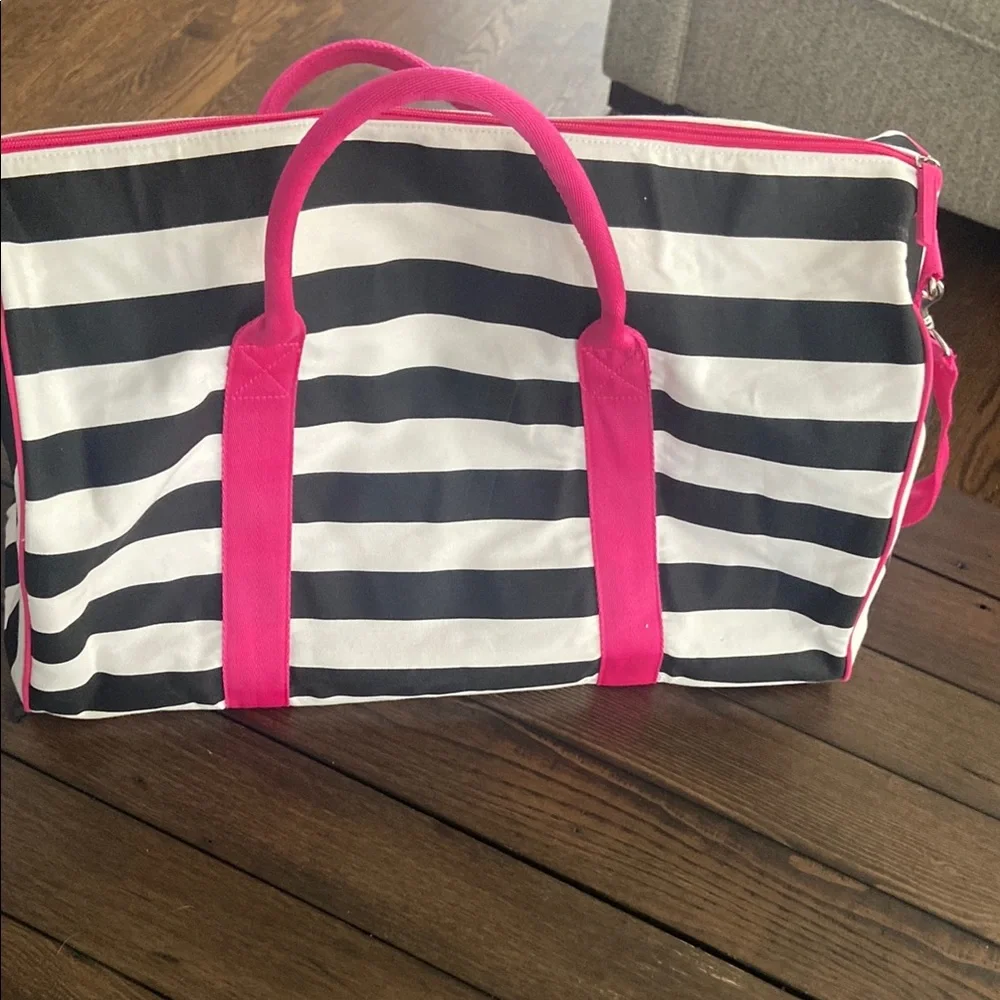 Victoria's Secret Striped Tote Bag with Pink Accents with tag